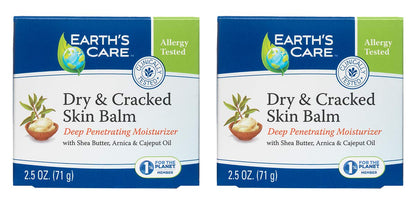 Earth'S Care Dry and Cracked Skin Balm Moisturizer for Dry Skin - Cracked Hands Repair Cream - Foot Cream for Dry Heels 2.5 OZ (2 Jars) Health & Beauty > Personal Care > Foot Care Earth's Care 2.5 Ounce (Pack of 2)  