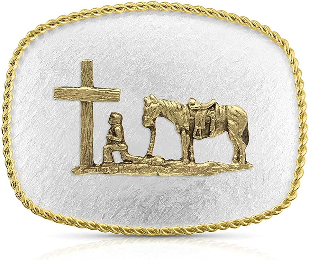Montana Silversmiths Christian Faith Series Classic Western Buckle, Made in USA Apparel & Accessories > Clothing Accessories > Belt Buckles Montana Silversmiths Rippling Water - Christian Cowboy  