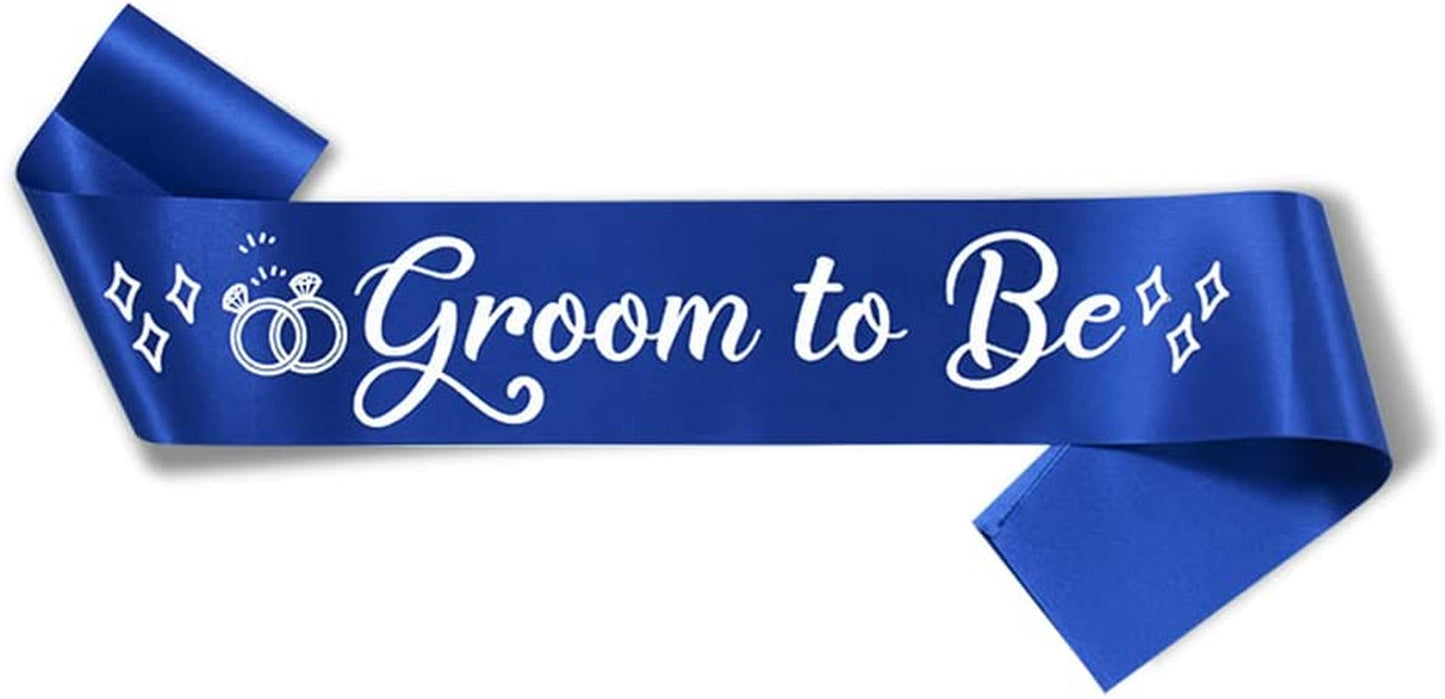 Party to Be Groom to Be Sash Set Wedding Stag Night Bachelor Party Decoration Black Apparel & Accessories > Clothing Accessories > Sashes Party to Be Groom to Be (Blue)  