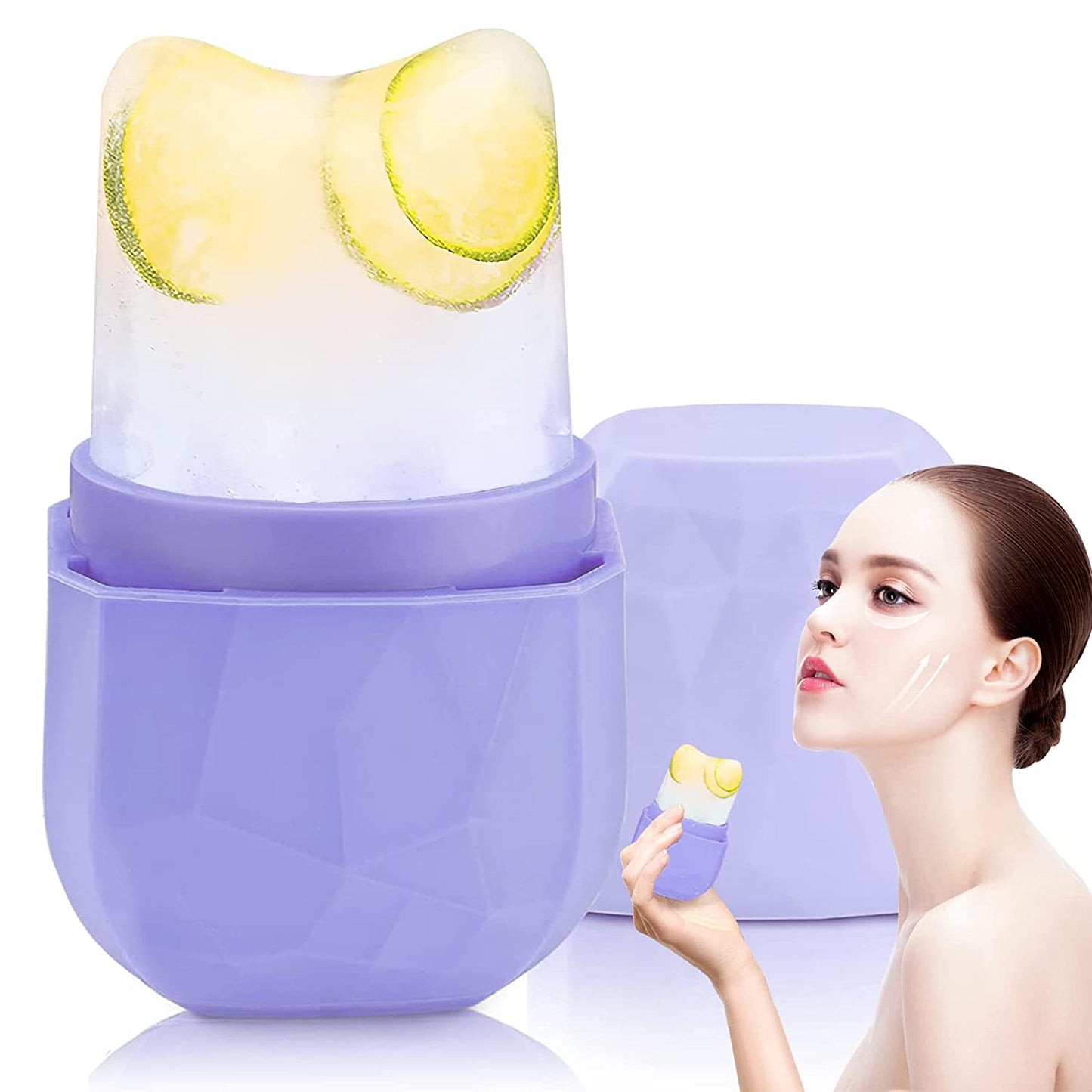 Ice Face Roller,Ice Roller for Face & Eye Beauty Ice Contour Cube Skin Care Tools for Facial Treatment Reusable Silicone Ice Mold for Face Beauty Massage Ice Tray Health & Beauty > Personal Care > Cosmetics > Cosmetic Tools > Skin Care Tools YQHIGH purple  