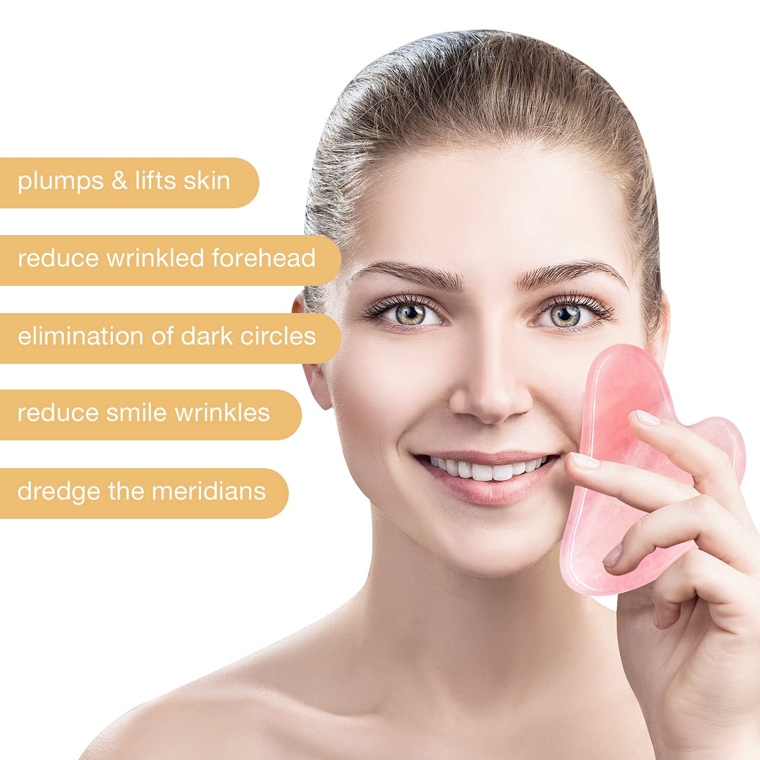 COOESS Guasha Tool for Face, Gua Sha Massage Tool Natural Genuine Rose Quartz Jade Stone Gua-Sha Facial Tool for Eyes, Neck and Body Health & Beauty > Personal Care > Cosmetics > Cosmetic Tools > Skin Care Tools COOESS   