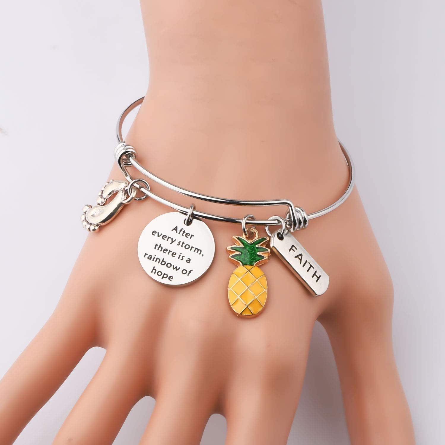 SEIRAA IVF Infertility Bracelet after Every Storm There Is a Rainbow of Hope Bracelet Infertility Mom Jewelry IVF Encouragement Gift for Her Apparel & Accessories > Jewelry > Bracelets SEIRAA   
