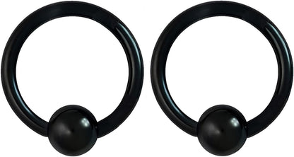 Forbidden Body Jewelry 316L Surgical Steel Captive Bead Piercing Hoop (Pair) 10G 12G 14G 16G 18G 20G, Diameter 6 to 12Mm Black and Rainbow Apparel & Accessories > Jewelry > Rings Forbidden Body Jewelry Black: 14g, 12mm  