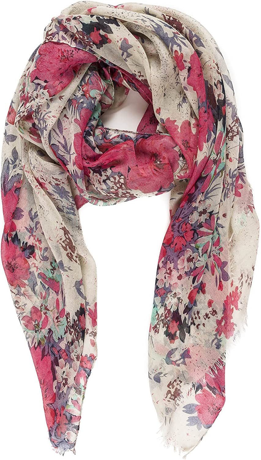 Scarf for Women Lightweight Floral Flower Scarves for Spring Spring Fall Winter Shawl Wrap Apparel & Accessories > Clothing Accessories > Scarves & Shawls MELIFLUOS DESIGNED IN SPAIN Barcelona Collection 1 - Red Floral  