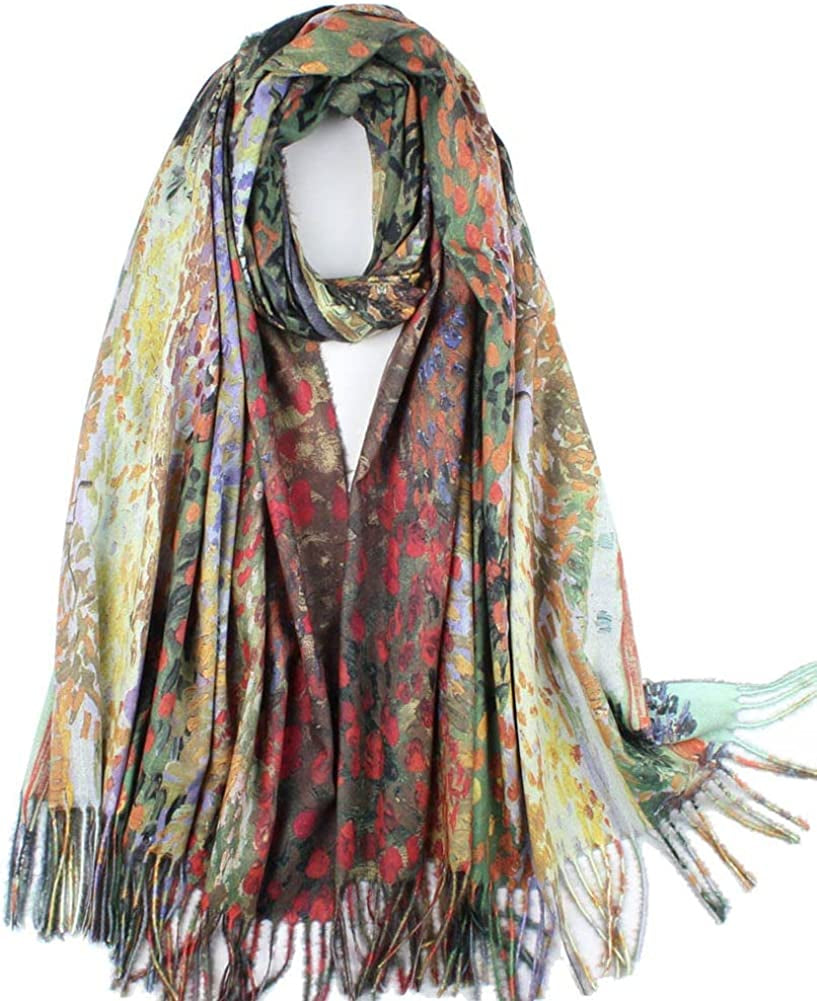 Soft Cashmere Feel Scarf for Women Elegant Art Print Winter Warm Scarves Large Shawl Wrap Monet Klimt Van Gogh Gifts Apparel & Accessories > Clothing Accessories > Scarves & Shawls Umjetnost C35  