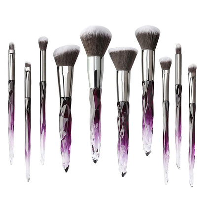Kingtree Makeup Brush Set 10 PCS Crystal Makeup Brushes, Premium Synthetic Bristles Powder Foundation Blush Concealer Eye Shadow Eyeliner Eyebrow Brushes for Girls Ideal Beauty Tool for Women Health & Beauty > Personal Care > Cosmetics > Cosmetic Tools > Makeup Tools Kingtree C  