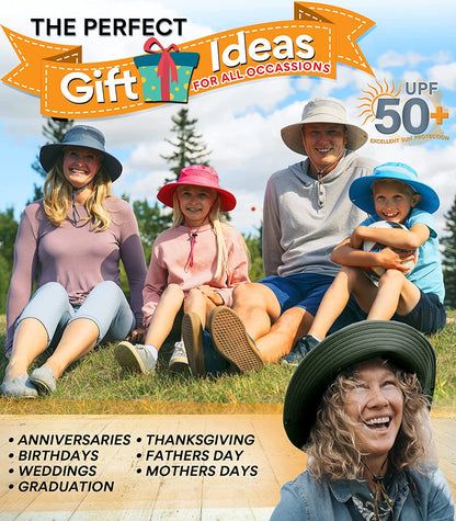 Geartop Wide Brim Sun Hat for Men and Women - Mens Bucket Hats with UV Protection for Hiking - Beach Hats for Women UPF 50+ Apparel & Accessories > Clothing Accessories > Hats GearTOP   