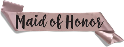 Team Bride Range Individual Sash - Sophisticated & Fun Party Favor for Bachelorette Party, Bridal Shower & Wedding Party - Double-Layer Sewn Satin (Maid of Honor, Rose Gold) Apparel & Accessories > Clothing Accessories > Sashes Bachelorette to Bride Dusty Pink Maid of Honor 