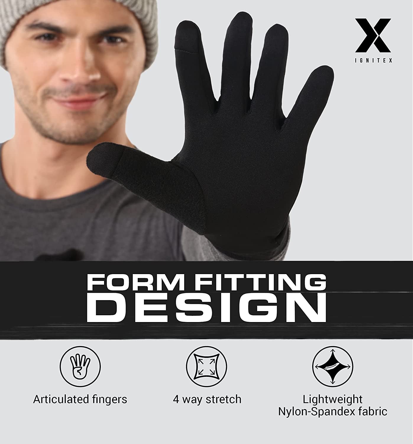 Running Glove Liners - Thermal Winter Gloves for Men & Women - Thin & Lightweight Cold Weather Gloves for Cycling & Driving Apparel & Accessories > Clothing Accessories > Gloves & Mittens IGN1TE   