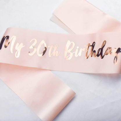 SGKUED 'It'S My 30Th Birthday' Sash, Rose Gold Soft Satin Sash with Rose Foil Lettering Birthday Sash for Women 30Th Birthday Party Favors and Decorations Apparel & Accessories > Clothing Accessories > Sashes SGKUED   