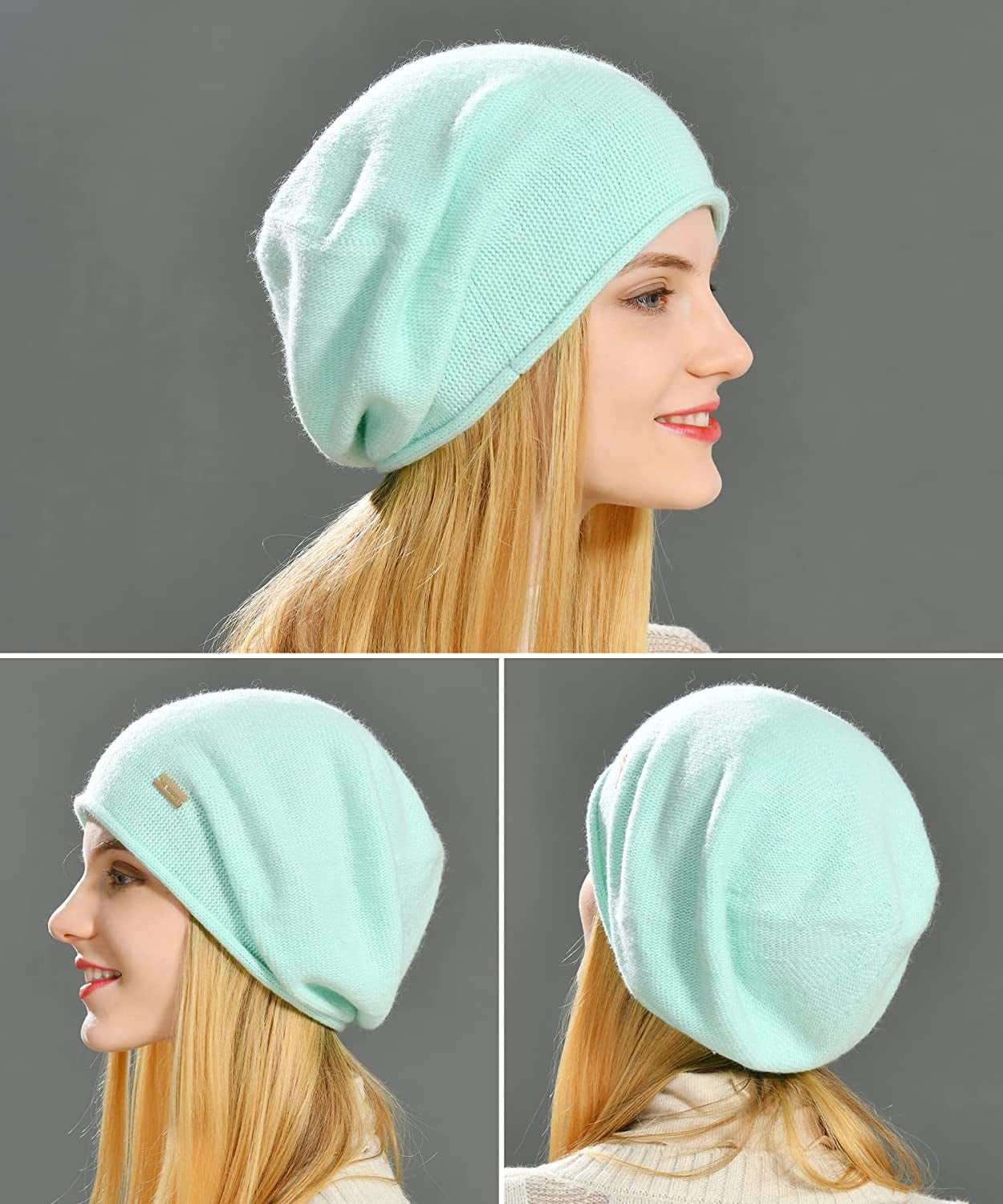Jaxmonoy Cashmere Slouchy Knit Beanie Hat for Women Winter Soft Warm Ladies Wool Knitted Skull Beanies Cap Apparel & Accessories > Clothing Accessories > Hats jaxmonoy   