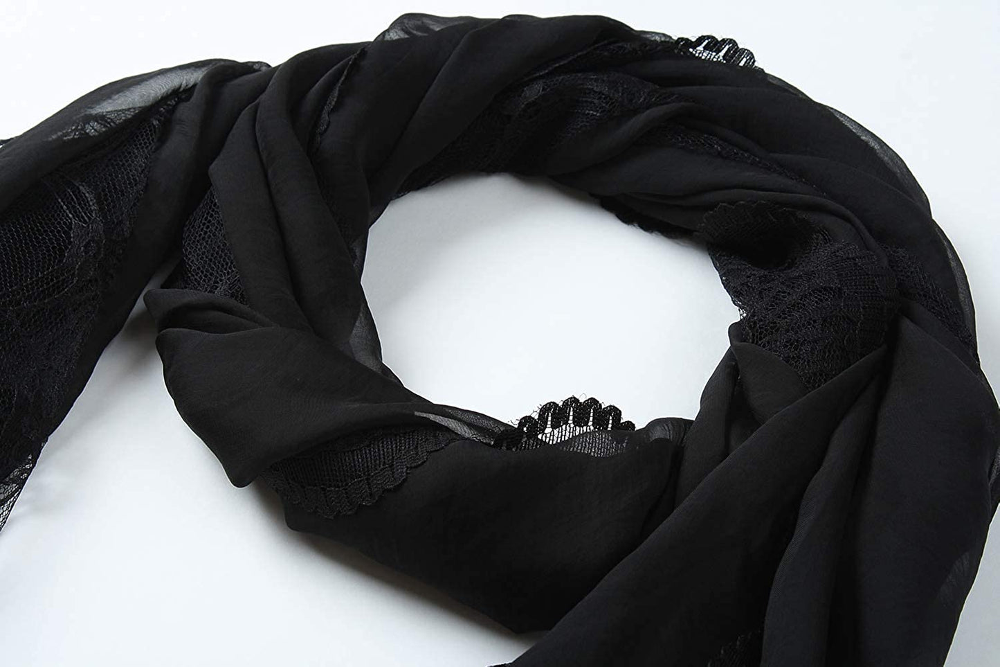 Corciova Fashion Chiffon Long Women Lace Scarf Lightweight Hunter Pashmina Shawl Apparel & Accessories > Clothing Accessories > Scarves & Shawls corciova   