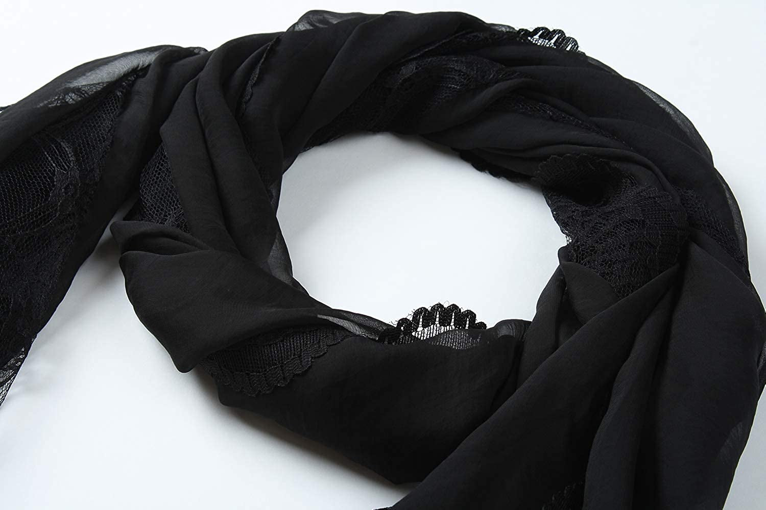 Corciova Fashion Chiffon Long Women Lace Scarf Lightweight Hunter Pashmina Shawl Apparel & Accessories > Clothing Accessories > Scarves & Shawls corciova   