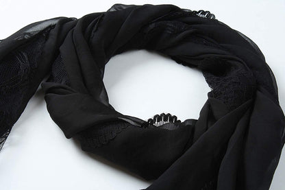 Corciova Fashion Chiffon Long Women Lace Scarf Lightweight Hunter Pashmina Shawl Apparel & Accessories > Clothing Accessories > Scarves & Shawls corciova   