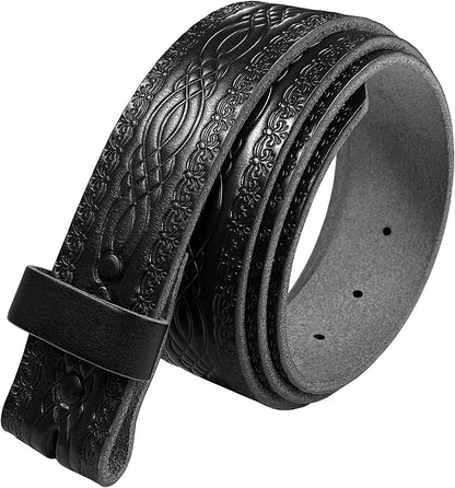 Western Floral Engraved Embossed Tooled Genuine Leather Belt Strap or Belt 1-1/2"(38Mm) Wide, Multi-Style Options Apparel & Accessories > Clothing Accessories > Belts Belts.com Type T85-04 Black 32 