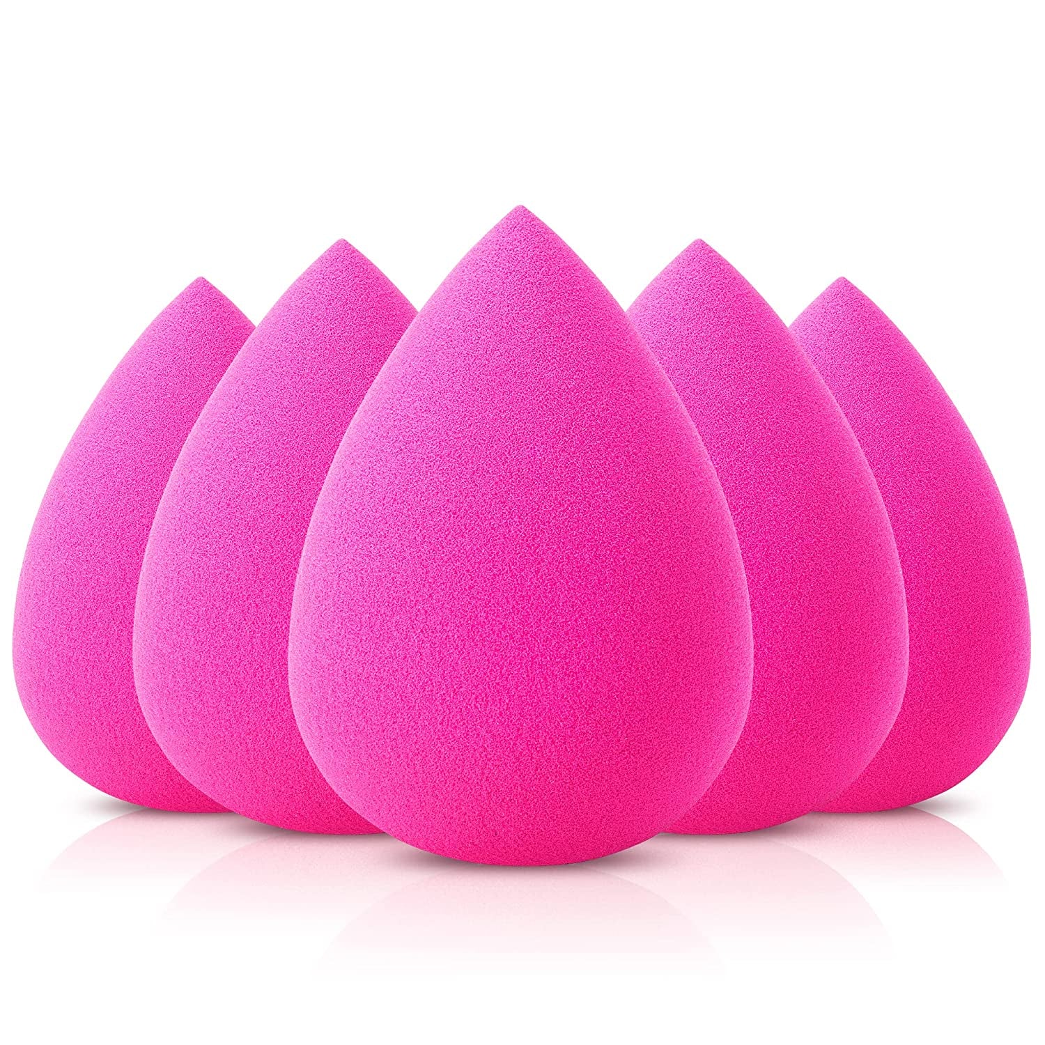 Hygea Beauty Makeup Sponge Set of 5 - Non Latex, Soft, Multi-Colored Foundation Blending Sponges for Cream, Powder and Liquid (Teardrop - Multicolor) Health & Beauty > Personal Care > Cosmetics > Cosmetic Tools > Makeup Tools HYGEA BEAUTY Teardrop - Hot Pink  