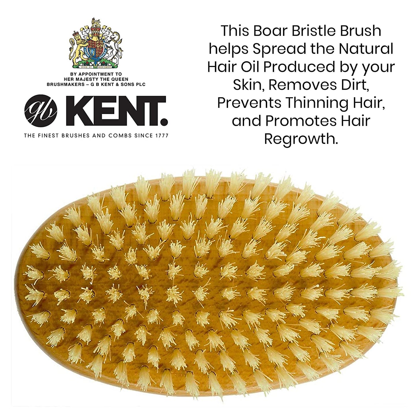 Kent MG3 Finest Men'S Hair Brush & Beard Brush for Skin Care - 100% Natural White Boar Bristle Brush for Mens Grooming, Scalp Brush, 360 Wave, and Beard Straightener for Men'S Hair Care Health & Beauty > Personal Care > Hair Care KENT   