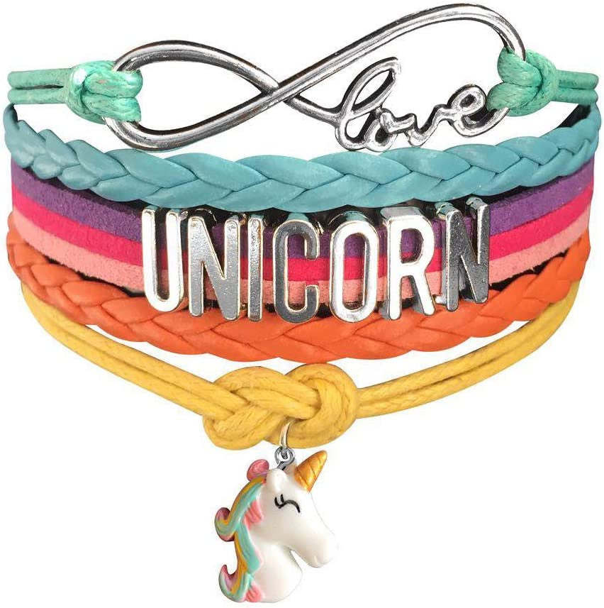 Unicorn Gifts for Girls - Unicorn Drawstring Backpack/Makeup Bag/Bracelet/Inspirational Necklace/Hair Ties (Flower Unicorn) Apparel & Accessories > Jewelry > Bracelets Doctor Unicorn   