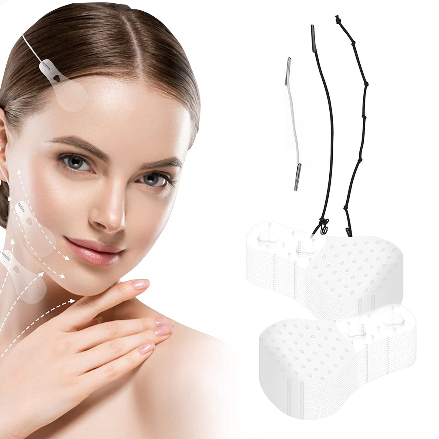 Oceansedge11 Face Lift Tape, 60PCS Face Tape Lifting Invisible, Waterproof Face Tape with High Elasticity, Makeup Tool to Hide Facial Wrinkles, Double Chin, V-Line Face & Tightening Skin Health & Beauty > Personal Care > Cosmetics > Cosmetic Tools > Skin Care Tools oceansEdge11   