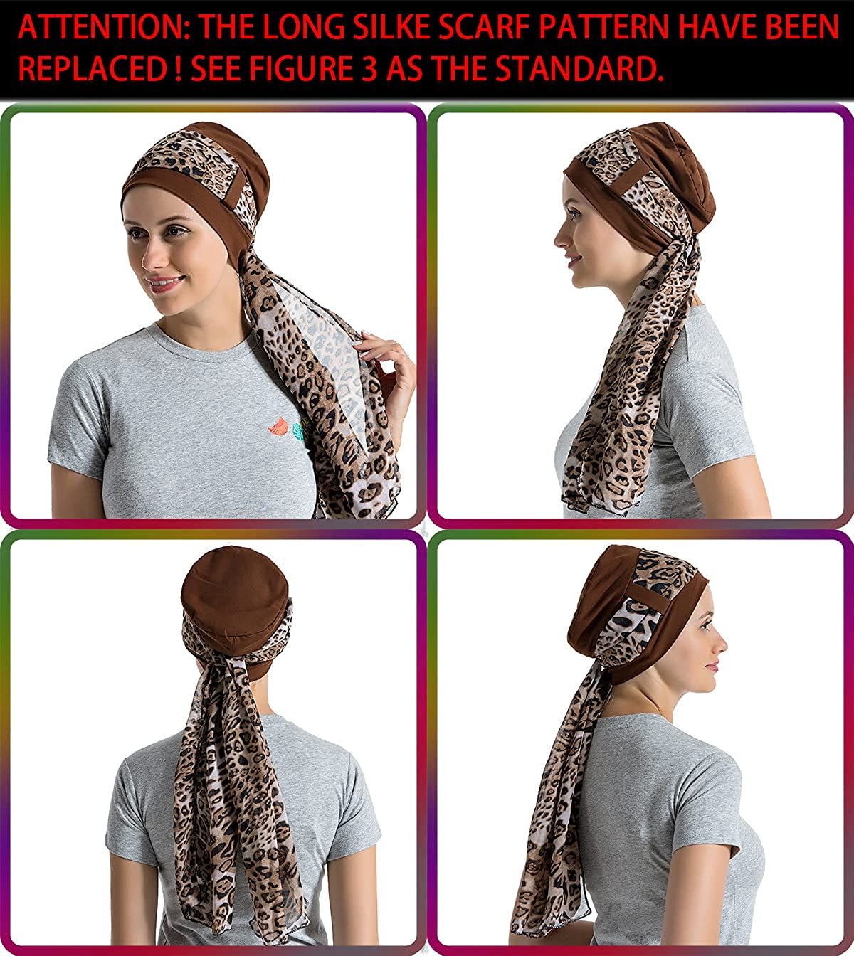 Bamboo Cotton Liner Chemo Headwear for Womenwith Silky Scarfs for Cancer Hair Loss Sleep Caps Beanie Coffee Apparel & Accessories > Clothing Accessories > Headwear JarseHera   