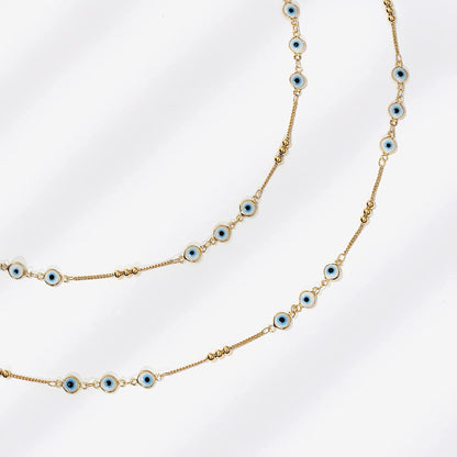 Kissyan Bikini Body Chains for Women, 14K Gold Adjustable Sexy Waist Chain Summer Beach Colorful Cuban Link Pearl Evil Eyes Belly Chain Handmade Jewelry Apparel & Accessories > Jewelry > Body Jewelry KissYan   