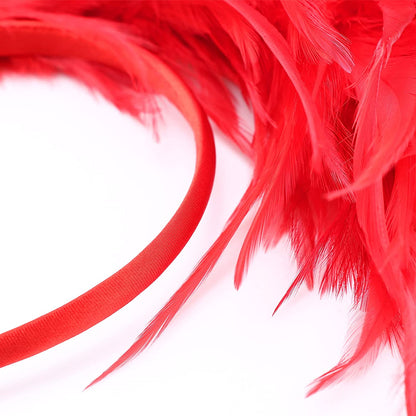 DRESHOW 1920S Fascinator Feather Headband for Women Cocktail Tea Party Headwear Flapper Gatsby Headpiece Apparel & Accessories > Clothing Accessories > Headwear DRESHOW   