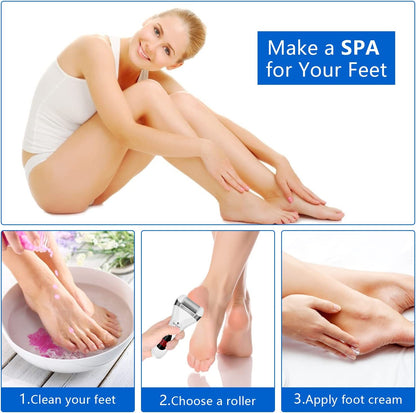 Electric Foot Callus Remover Kit, Elmchee Rechargeable Callous Removers 3 Grinding Heads Waterproof Foot Scrubber File, Professional Pedicure Tools Kit Feet Care for Dead, Cracked Dry Skin Health & Beauty > Personal Care > Foot Care Elmchee   