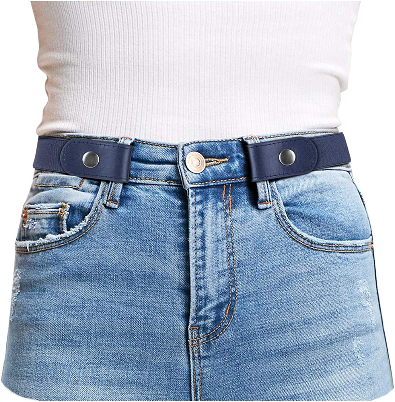 Buckle Free Comfortable Elastic Belt for Women or Men, Buckle-Less No Bulge No Hassle Invisible Belts by WHIPPY Apparel & Accessories > Clothing Accessories > Belts WHIPPY 6-new Blue Large Size: 32"-48" 