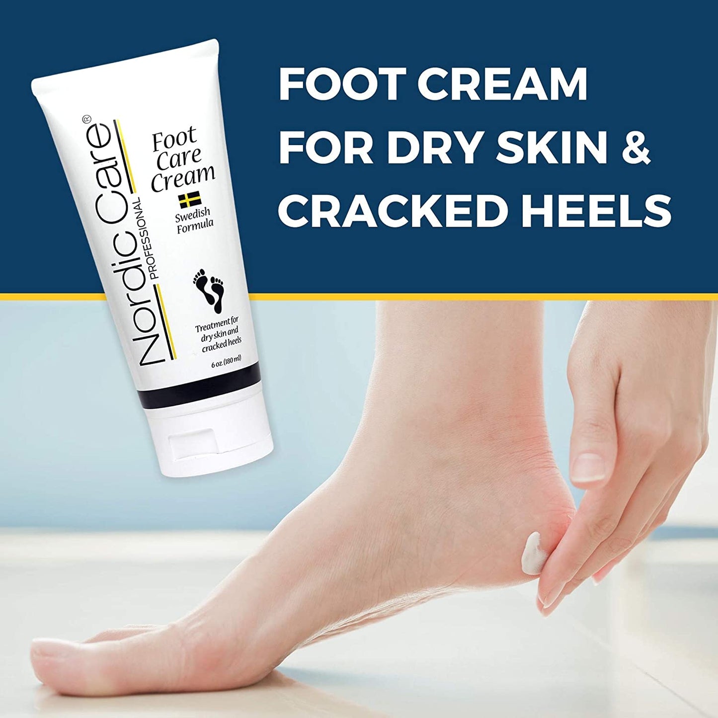 Nordic Care Foot Care Cream, 6 Oz. | Foot Lotion for Cracked & Dry Skin | for Dry Feet, Cracked Heels & Callus Removal | Hypoallergenic & Lanolin-Free | Essential Oils, Eucalyptus, Urea & Glycerin Health & Beauty > Personal Care > Foot Care Nordic Care   