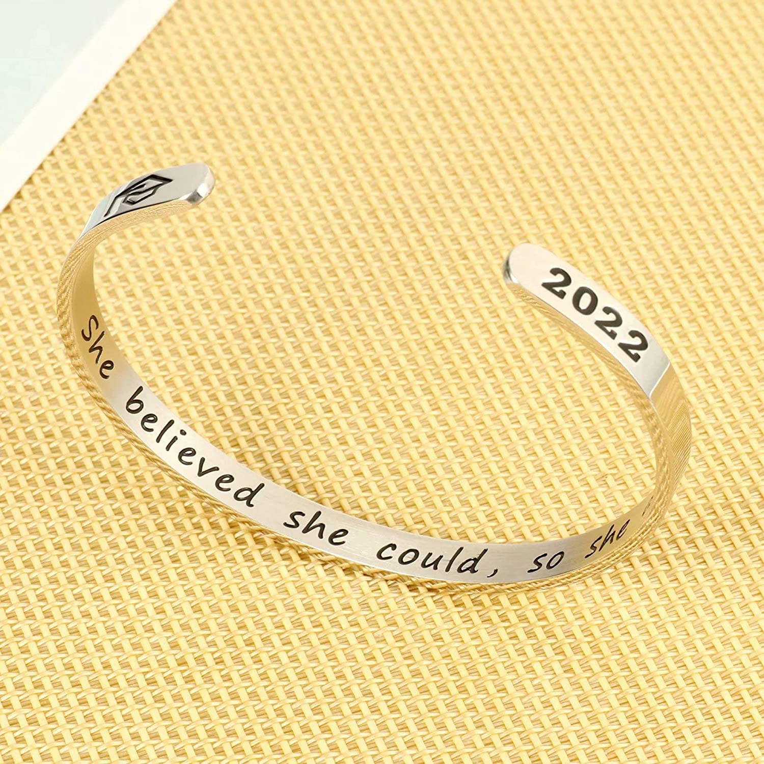 M MOOHAM Graduation Gifts for Her Him 2022, Inspirational Graduation Bracelets Class of 2022 High School College Graduation Gifts for Her with Graduation Box Apparel & Accessories > Jewelry > Bracelets M MOOHAM   