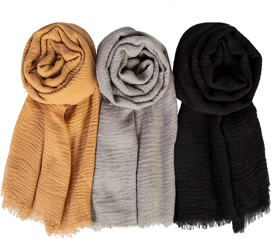Chalier Hijab Scarfs Shawl Set for Women, Fashion Soft Scarves Lightweight Head Scarf for All Season(Black) Apparel & Accessories > Clothing Accessories > Scarves & Shawls Chalier   