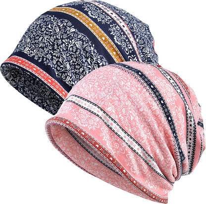 Kayier Women'S Baggy Casual Chemo Beanie Hats Headwear Caps Apparel & Accessories > Clothing Accessories > Headwear Kayier 2 Pack-z  