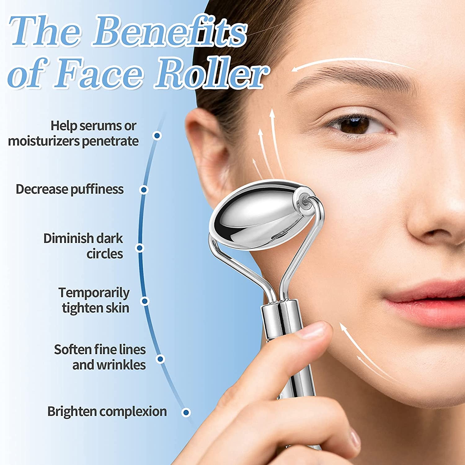 Supergiant Stainless Steel Face Roller and Gua Sha Set Facial Roller Massager Skin Care Roller Tools for Face Eyes Neck, Relieve Fine Lines and Wrinkles with Travel Pouch Health & Beauty > Personal Care > Cosmetics > Cosmetic Tools > Skin Care Tools Supergiant   