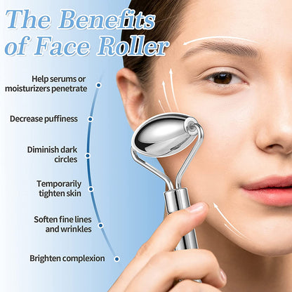 Supergiant Stainless Steel Face Roller and Gua Sha Set Facial Roller Massager Skin Care Roller Tools for Face Eyes Neck, Relieve Fine Lines and Wrinkles with Travel Pouch Health & Beauty > Personal Care > Cosmetics > Cosmetic Tools > Skin Care Tools Supergiant   