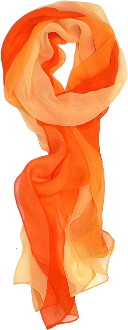 Ted & Jack - Silk Ombre Lightweight Accent Scarf Apparel & Accessories > Clothing Accessories > Scarves & Shawls Ted and Jack Oranges  