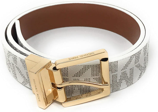 Michael Kors Women'S Mk Logo Monogramed Reversible Buckle Belt Apparel & Accessories > Clothing Accessories > Belts Michael Kors   