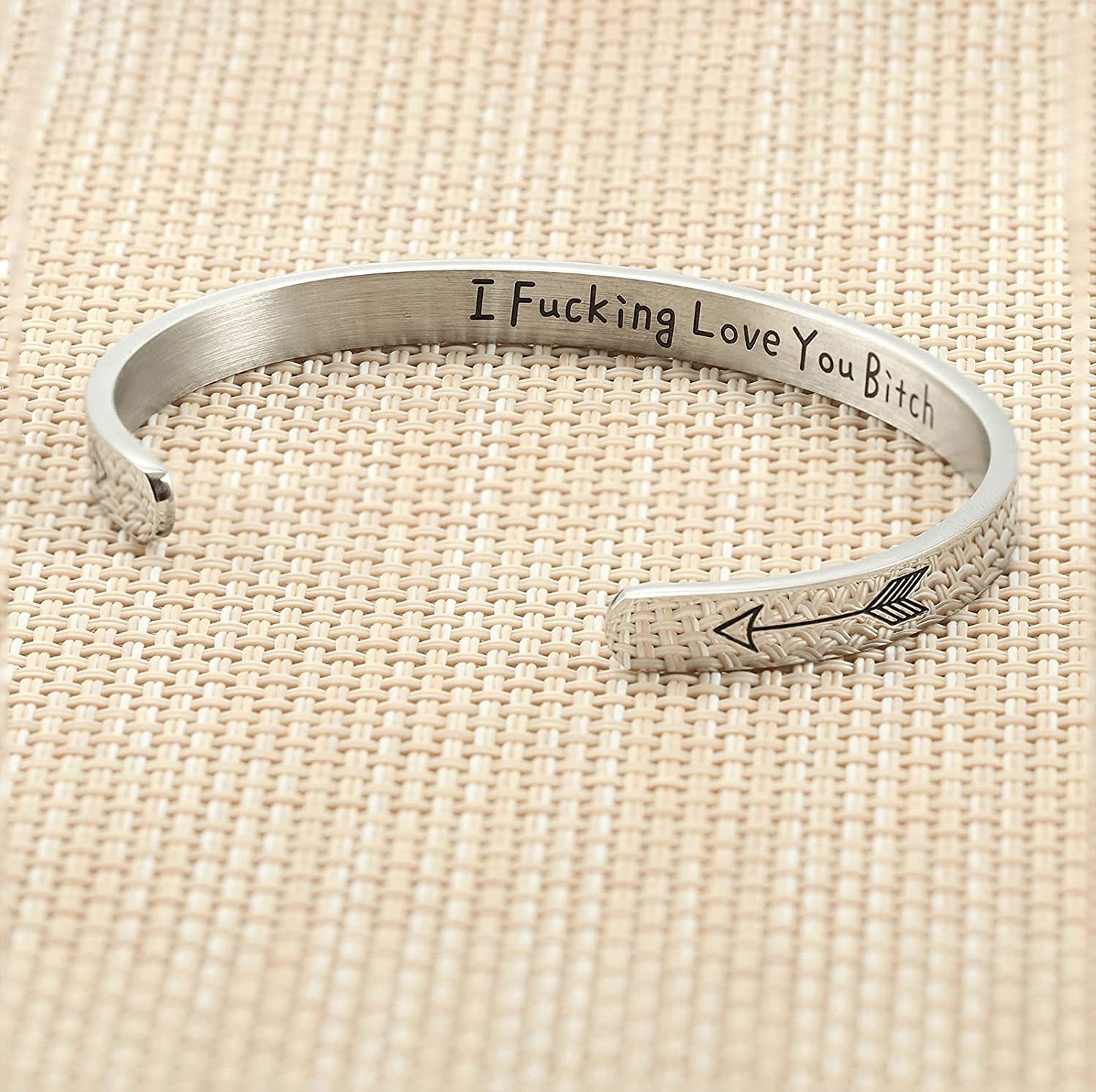 Best Friend Cuff Bracelet for Women Mantra Bracelets Engraved Stainless Steel Cuff Bangle Friendship Jewelry Personalized Gifts for Her Sister BFF Best Friends Apparel & Accessories > Jewelry > Bracelets liforlove   