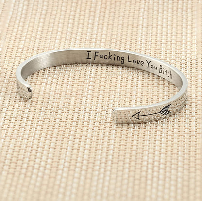 Best Friend Cuff Bracelet for Women Mantra Bracelets Engraved Stainless Steel Cuff Bangle Friendship Jewelry Personalized Gifts for Her Sister BFF Best Friends Apparel & Accessories > Jewelry > Bracelets liforlove   