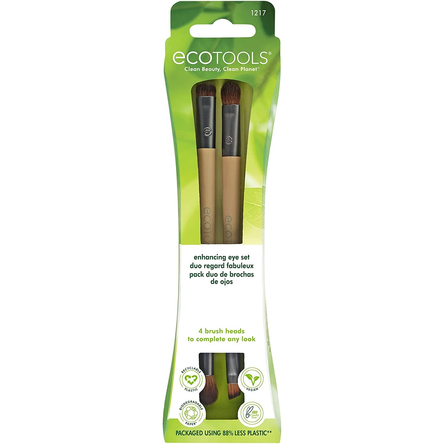 Ecotools Eye Enhancing Duo Makeup Brush Kit, for Enhanced Eye Look, Use to Define, Blend, Smudge, and Shade, 2 Piece Set Health & Beauty > Personal Care > Cosmetics > Cosmetic Tools > Makeup Tools EcoTools   