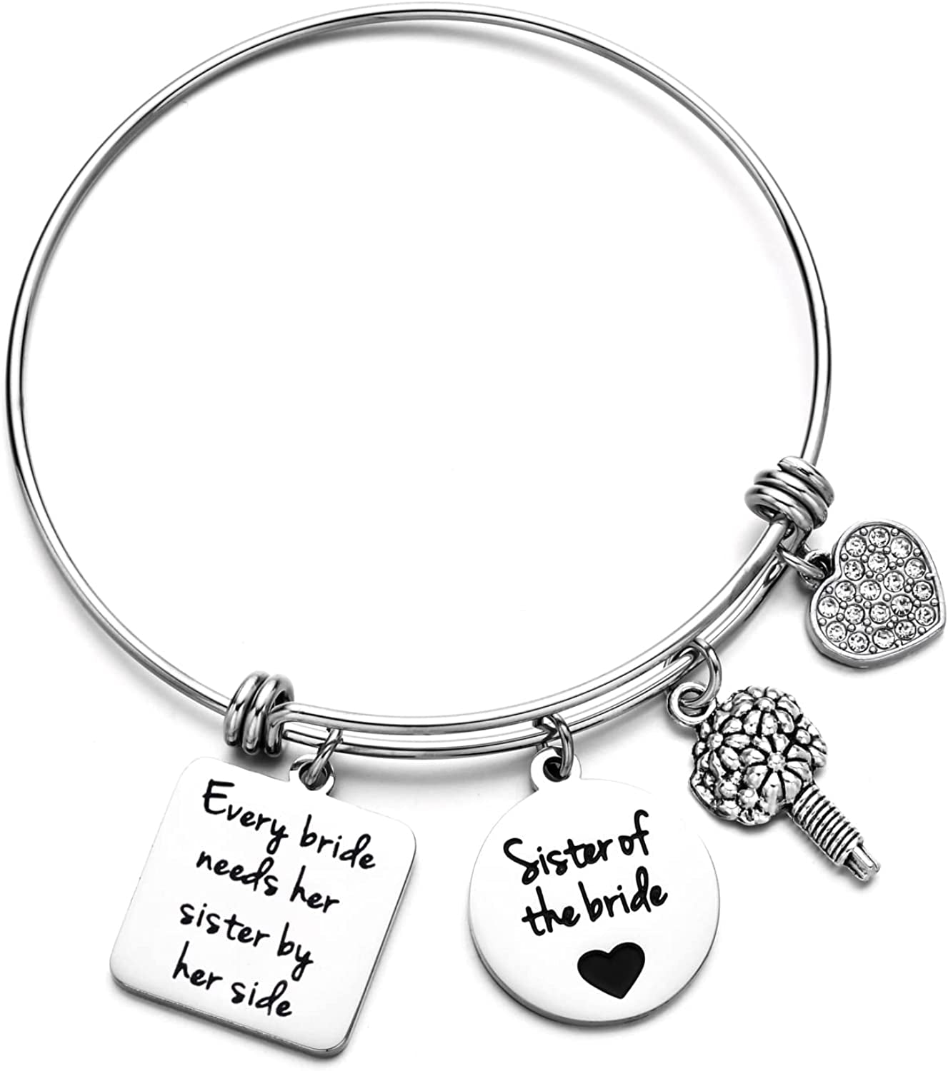Miss Pink Wedding Gift for Bridesmaid Maid of Honor Flower Girl Bride to Be Sister Mother of the Bride Thank You Gift from Bride and Groom Thank You for Standing by My Side Bracelets Gifts Apparel & Accessories > Jewelry > Bracelets Miss Pink Sister of The Bride  
