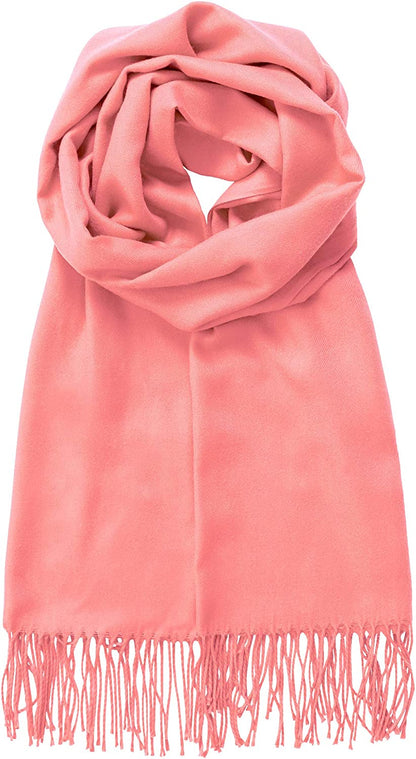 Made by Johnny Unisex Large Lightweight Soft Silky Real Cashmere Shawl Wrap Scarf Apparel & Accessories > Clothing Accessories > Scarves & Shawls Made By Johnny Wsk2091_pink One_Size 