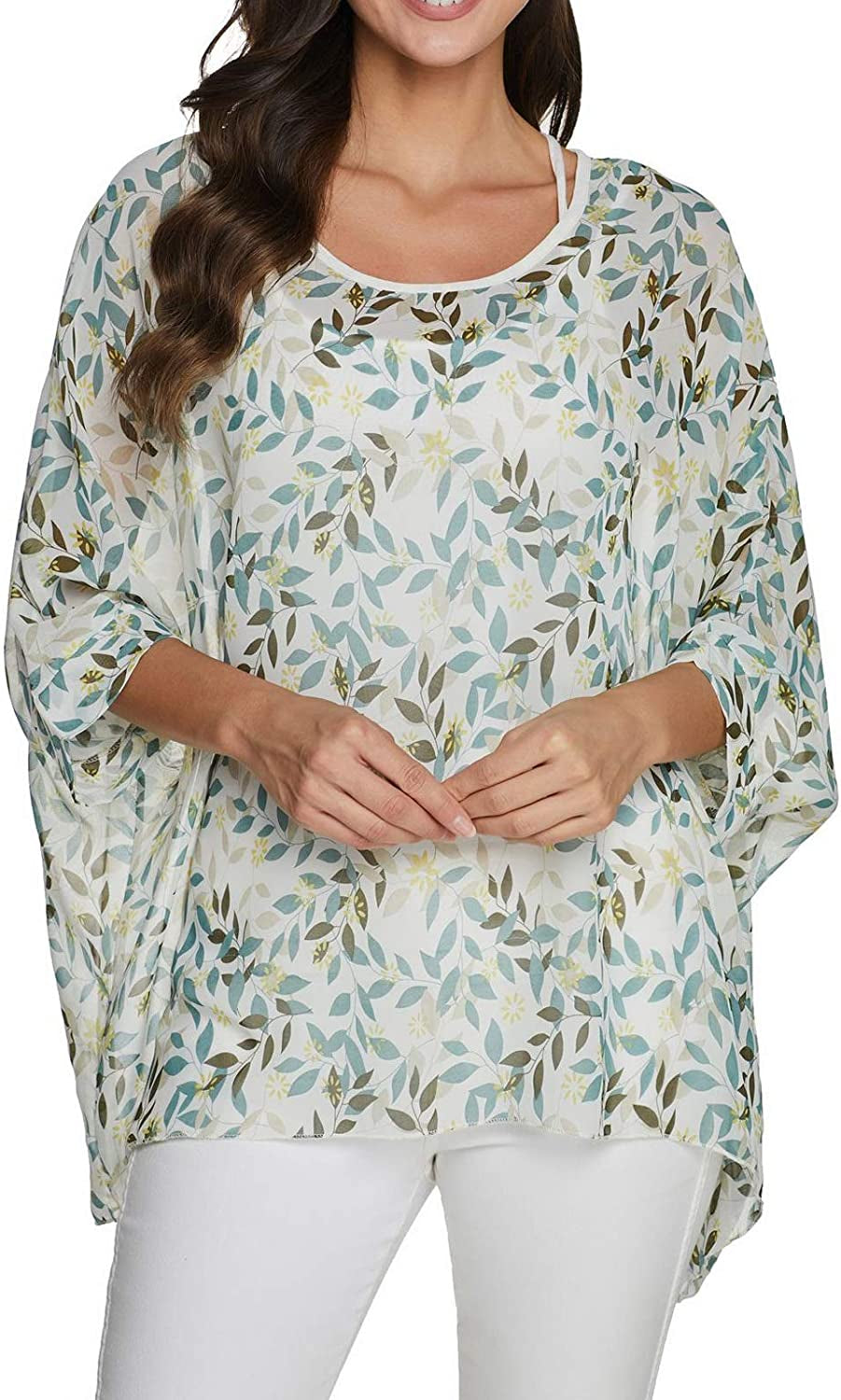 Women'S Chiffon Scarve Shawls Wraps Qunsia Floral Poncho Bikini Cover up Tops Apparel & Accessories > Clothing Accessories > Scarves & Shawls Qunsia   