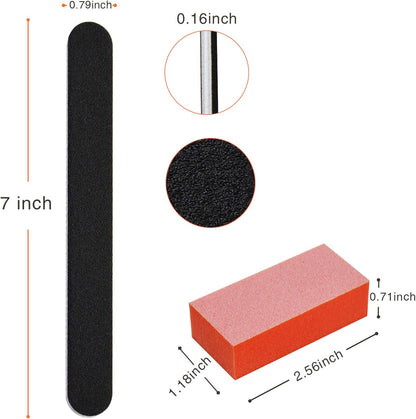 Nail Files and Buffers Set - Professional Manicure Tools Kit, 100/180 Grit Double Sided Emery Boards for Nails, 80/100 Grit Rectangular Nail Buffer Shiner Blocks Art Care for Home Salon 20Pcs Health & Beauty > Personal Care > Cosmetics > Cosmetic Tools > Nail Tools SALVMARY   
