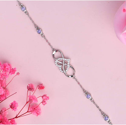 S925 Sterling Silver Ankle Bracelets for Women,Infinity Anklet with Heart Design Charm Jewelry,Gift for Women Mother Apparel & Accessories > Jewelry > Anklets Nieboa   