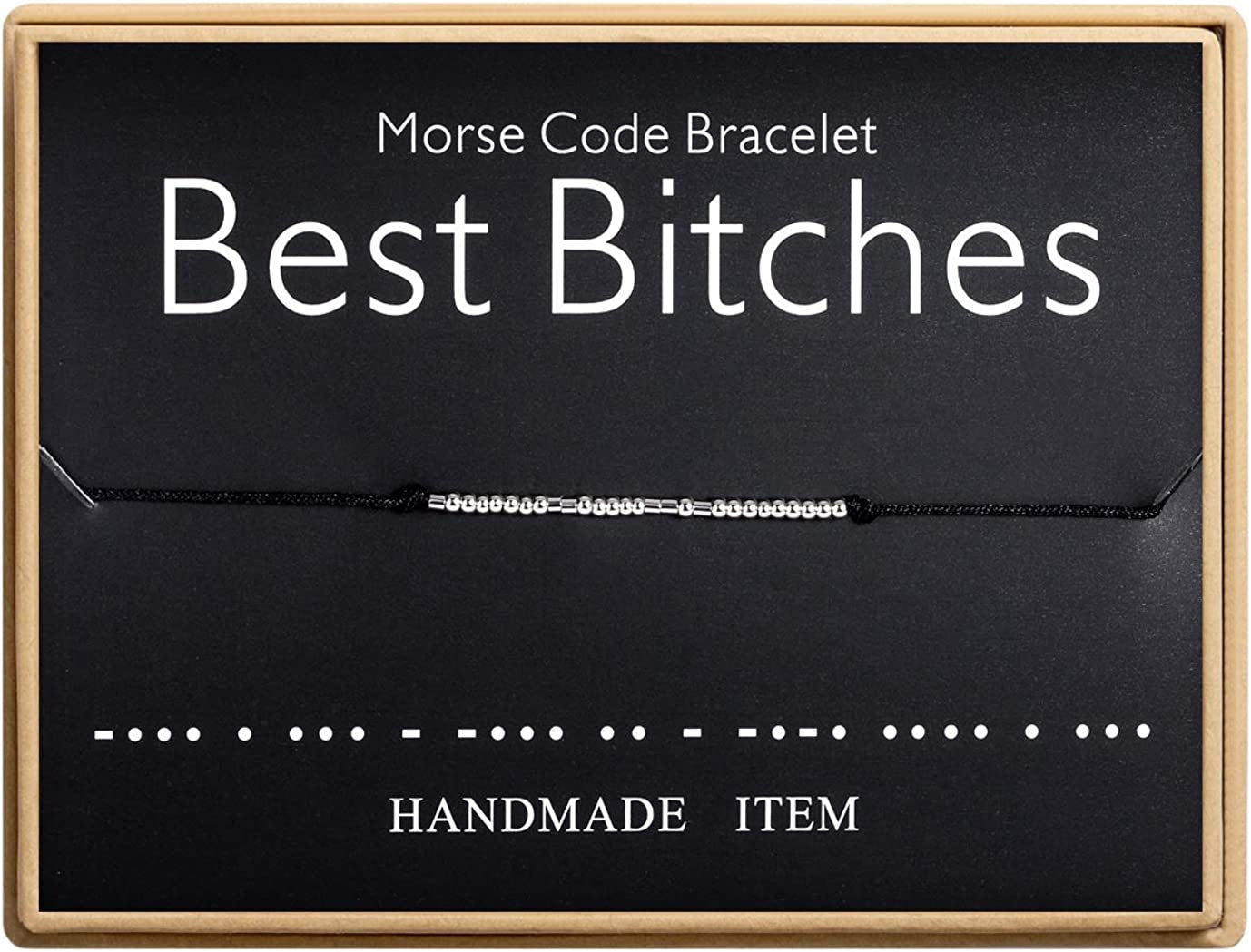 Inspirational Gifts for Women Morse Code Bracelet for Women Funny Gifts for Women Friends Gifts for Her Apparel & Accessories > Jewelry > Bracelets Sunique Best Bitches  