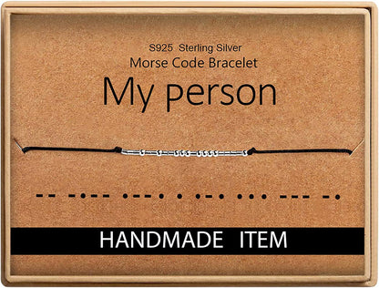 Inspirational Gifts for Women Morse Code Bracelets for Women Funny Bracelet for Friend Funny Christmas Gift for Women Apparel & Accessories > Jewelry > Bracelets Monily 11-my person  