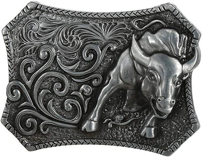 KDG Western Cowboy Belt Buckle for Belt Accessories Custom Buckle Apparel & Accessories > Clothing Accessories > Belt Buckles KDG Silver  