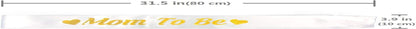 Blingbling Mom to Be Sash, White Satin with Gold Glitter Fonts, Best Baby Shower Decorations Gifts, Baby Boy or Girl Neutral Twins Party Supplies Apparel & Accessories > Clothing Accessories > Sashes KYLIE MAX   