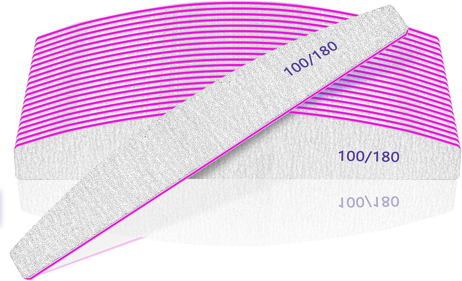 Professional Nail Files, Emery Board Nail File for Natural Nails 100/180/240 Grit Nail Files for Acrylic Nails 12Pcs Fine Grit Nail File Manicure Tools Coarse Fingernail Files (100/180 Grit) Health & Beauty > Personal Care > Cosmetics > Cosmetic Tools > Nail Tools BLESWIN Moon 100/180 Grit  