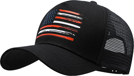 VIONLAN Baseball Cap American Flag Trucker Hat for Men Women 3D Embossed Logo Adjustable Outdoor Mesh Snapback Hat Apparel & Accessories > Clothing Accessories > Hats VIONLAN Black/Us Flag  
